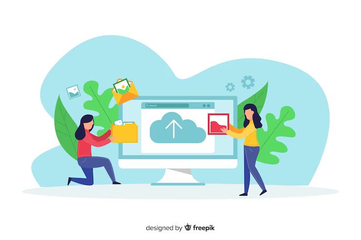 image upload concept landing page