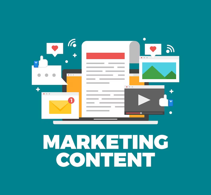 marketing content flat background